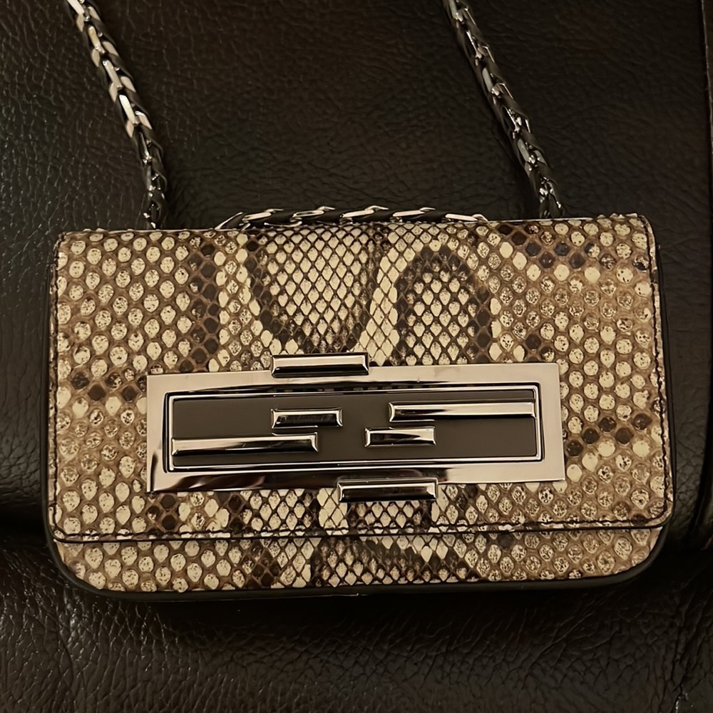 Fendi 3Baguette small Python leather chained Crossbody Bag - Picture 9 of 11